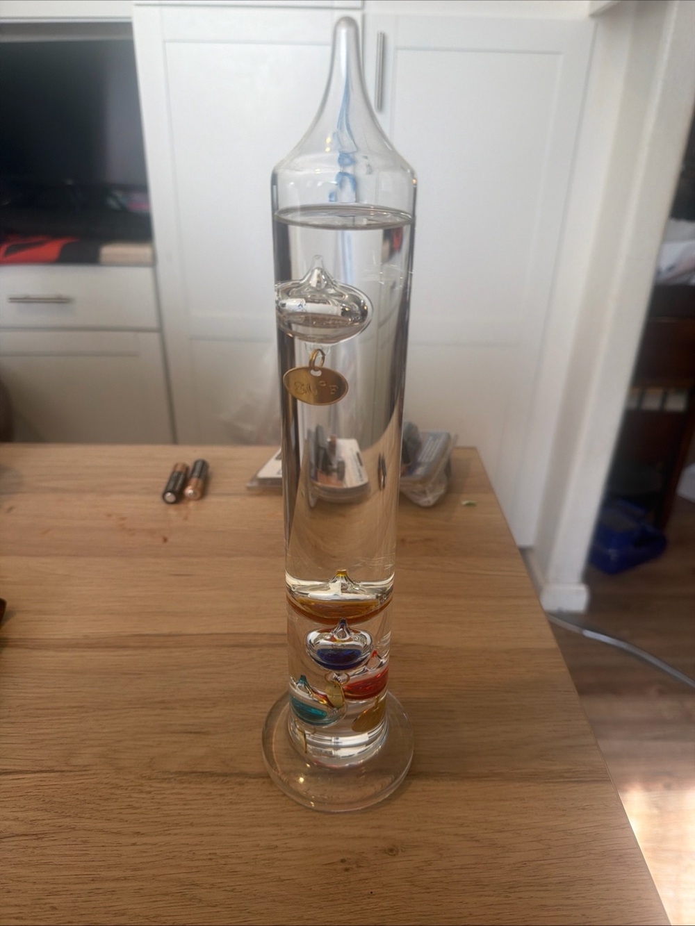 Glass Galileo Thermometer with Colorful Floating Bulbs